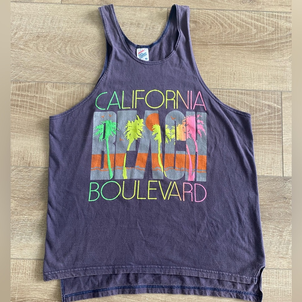 Vintage California Beach Boulevard muscle shirt - XL - 90’s - neon - tank top